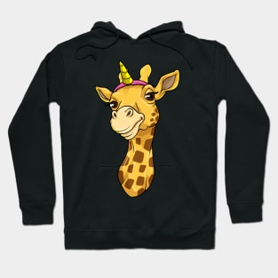 Giraffe as Unicorn Hoodie